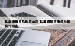 比亚迪销售及服务系统(比亚迪销售服务系统操作指南)