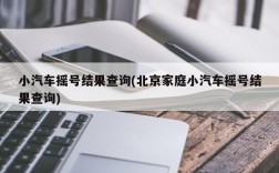 小汽车摇号结果查询(北京家庭小汽车摇号结果查询)