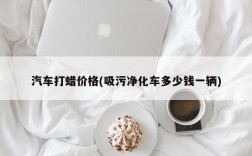 汽车打蜡价格(吸污净化车多少钱一辆)