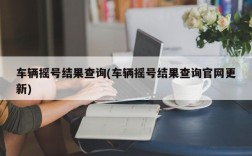 车辆摇号结果查询(车辆摇号结果查询官网更新)