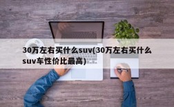 30万左右买什么suv(30万左右买什么suv车性价比最高)