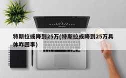 特斯拉或降到25万(特斯拉或降到25万具体咋回事)