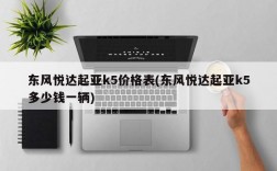 东风悦达起亚k5价格表(东风悦达起亚k5多少钱一辆)