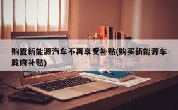 购置新能源汽车不再享受补贴(购买新能源车政府补贴)