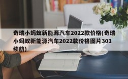 奇瑞小蚂蚁新能源汽车2022款价格(奇瑞小蚂蚁新能源汽车2022款价格图片301续航)