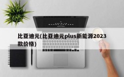 比亚迪元(比亚迪元plus新能源2023款价格)