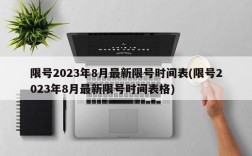 限号2023年8月最新限号时间表(限号2023年8月最新限号时间表格)